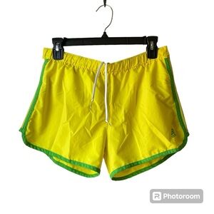 Adidas Marathon 10 Climalite Running Shorts Bright Yellow + Green with Liner S